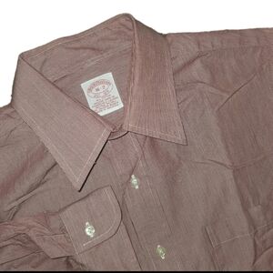 Brooks Brothers Oxford Shirt Mens 16-2 Button Down Purple Pinstripe Long Sleeve